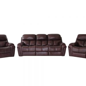 Cincinnati 3 Piece Leather Recliner Lounge Suite