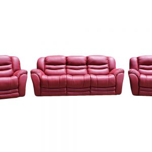 Manhattan 3 Piece Leather Recliner Lounge Suite